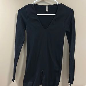 Jeans Warehouse, size: small, long sleeve, bodycon jumpsuit, v neck